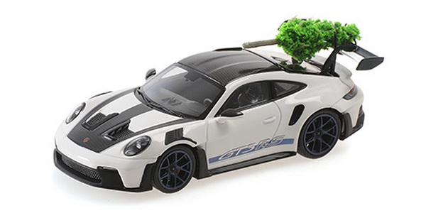 Модель 1:43 Porsche 911 (992) GT3RS - 2023 - White W Blue Wheels & Decor Christmas Tree - L.E. 523 Pcs.