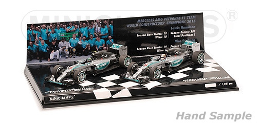 2-car set - mercedes amg petronas formula f1 team - constructor world champion 2015 - f1 w06 hybrid 412154406 Модель 1:43