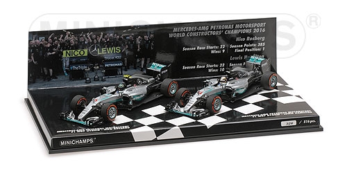2-car set - mercedes amg petronas f1 team w07 hybrid - constructor world champion (l.e.516pcs) 412164406 Модель 1:43