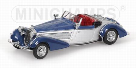 horch 855 special roadster - silver/blue 436014202 Модель 1:43