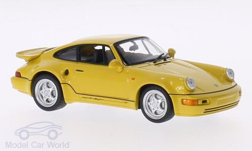 porsche 911 turbo s 3.3 (964) - 'leichtbau' - 1992 - yellow 436069170 Модель 1:43