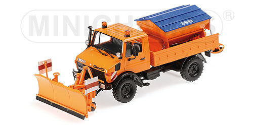 mercedes-benz unimog 1300 l - schneepflug - orange 439033060 Модель 1:43