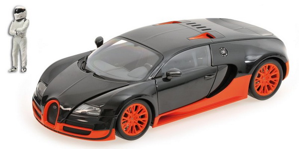 Модель 1:18 Bugatti Veyron Super Sport «TopGear» - carbon/orange