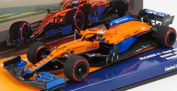 McLaren F1 Mcl35l Mercedes M12 Eq Power+ Team Mclaren №3 7th Bahrain GP 2021 Daniel Ricciardo, Orange Blue