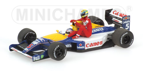 Модель 1:43 Williams Renault FW14 №5 Riding on Engine Cover, British GP July 14th (Nigel Mansell & Senna)