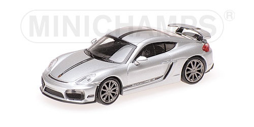 Модель 1:87 Porsche Cayman GT4 - silver/black stripe & wording