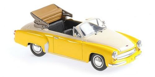 Модель 1:43 Wartburg A 311 Cabrio (open) - yellow/white