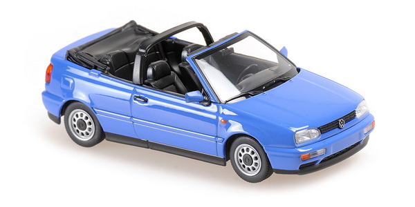 volkswagen golf cabriolet - 1997 - blue 940055530 Модель 1:43