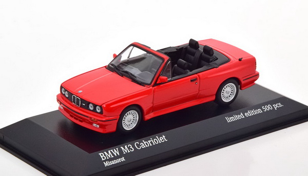 bmw m3 (e30) cabrio (open) - red (l.e.500pcs for modelissimo) 943020333 Модель 1:43