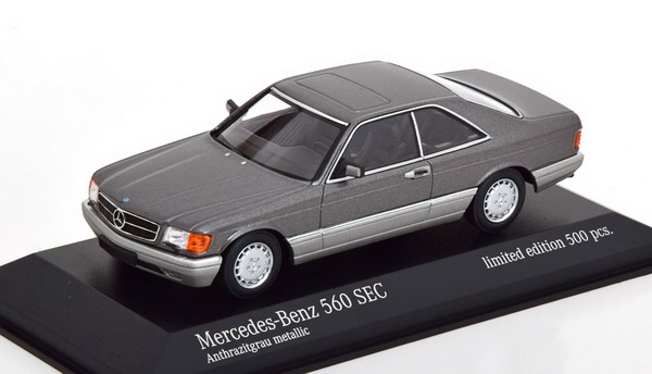 Модель 1:43 Mercedes-Benz 560 SEC C126 1983 - grey met. (L.E.500pcs for Modelissimo)