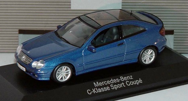mercedes c-class cl203 sportcoupe 2000 blue metallic B66961915 Модель 1:43