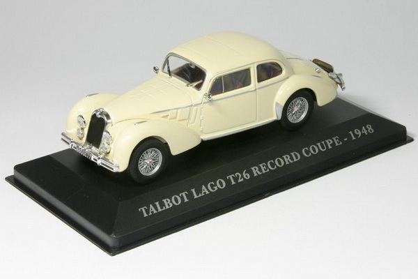 talbot-lago t26 record coupe - creme-white A60620 Модель 1:43