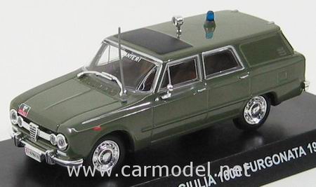 alfa romeo giulia 1600 furgonata «carabinieri» - military green C033 Модель 1:43