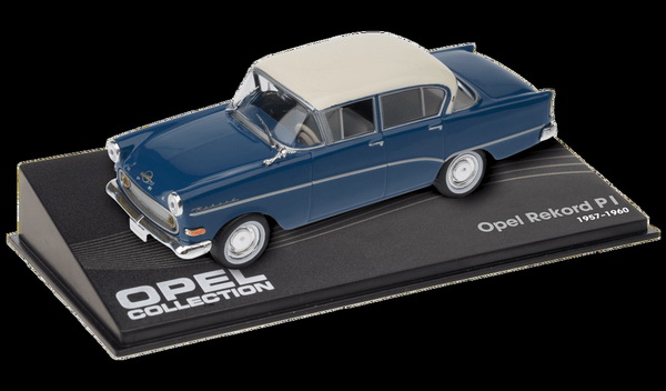 Модель 1:43 Opel Rekord P1 - blue/white