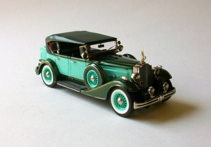 Модель 1:43 Packard Twelve 1005 5-passenger Dual Cowl Sport Phaeton - 2-tones green - Closed (поднятый тент) (L.E.50pcs)
