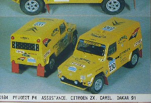Модель 1:43 Peugeot P4 №230 / 231 Assistance Citroen - Camel Paris-Dakar (KIT)