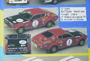 Модель 1:43 Datsun Violet Coupe SSS №1 Gr.2 3° Acropolis (Harry Kallstrom - Claes Billstam) (KIT)