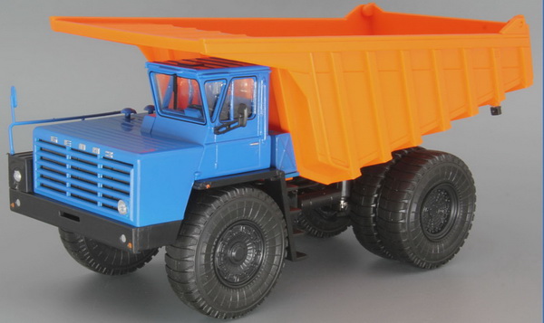 Модель 1:43 БелАЗ-7525 самосвал-углевоз - синий/оранжевый