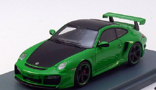 Модель 1:43 Porsche 911 (997 II) GT Street - green/mat black Tech Art