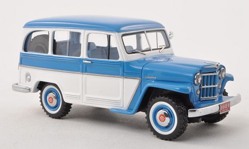 Модель 1:43 Willys Jeep Station Wagon 4x4 - blue/white