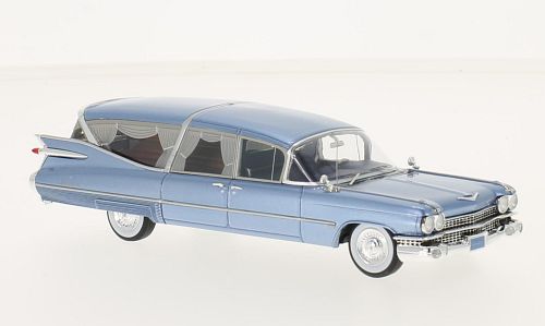 Модель 1:43 Cadillac S&S Superior Hearse (катафалк) - light blue met