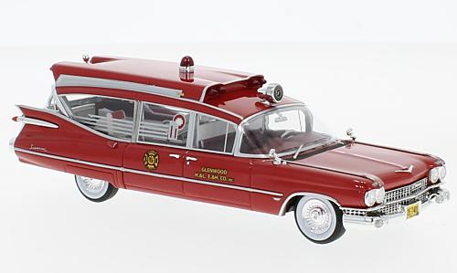 Модель 1:43 Cadillac S&S Superior Rescuer Ambulance (скорая медицинская помощь) - red