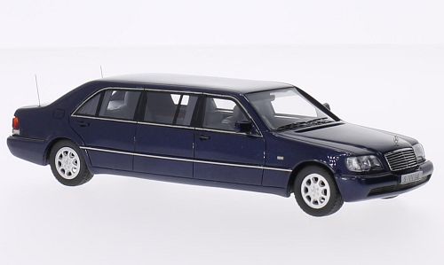Модель 1:43 Mercedes-Benz S600L Pullman (W140) Stretch Limousine 1998 Metallic Blue