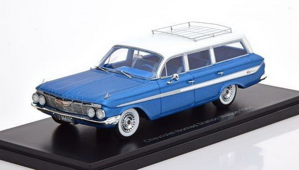chevrolet nomad station wagon 1961 metallic blue/white NEO46966 Модель 1:43