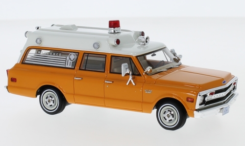 chevrolet suburban "ambulance" (скорая медицинская помощь) - orange/white NEO47245 Модель 1:43