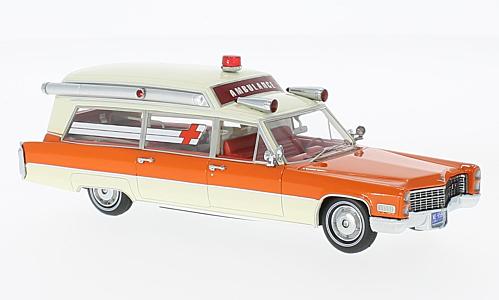 Cadillac S&S High Top Ambulance (скорая медицинская помощь) - white/orange
