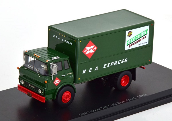 GMC Steel Tilt Cab REA Express (1960), green red NEO64087 Модель 1:64