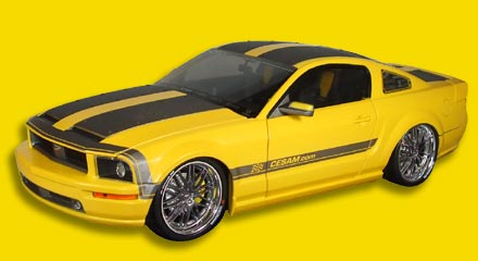 Модель 1:18 Ford Mustang CESAM тюнинг от Parotech - yellow