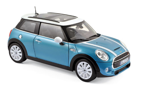 mini cooper s 2015 electric blue metallic/white 183111 Модель 1:18