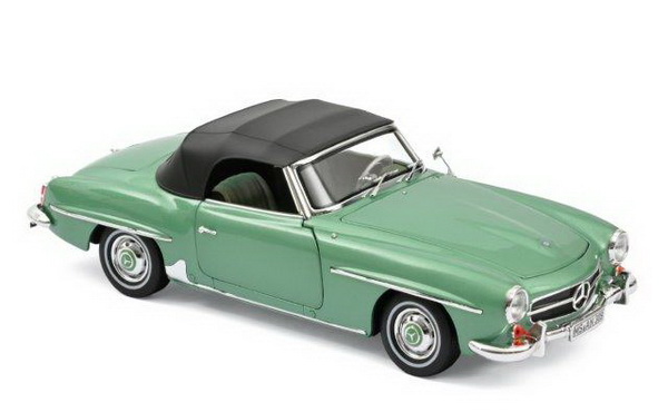 mercedes-benz 190 sl cabrio (w121) - light green met 183401 Модель 1:18
