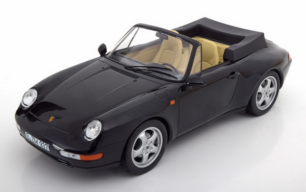 porsche 911 (993) carrera cabrio softtop - black 187595 Модель 1:18