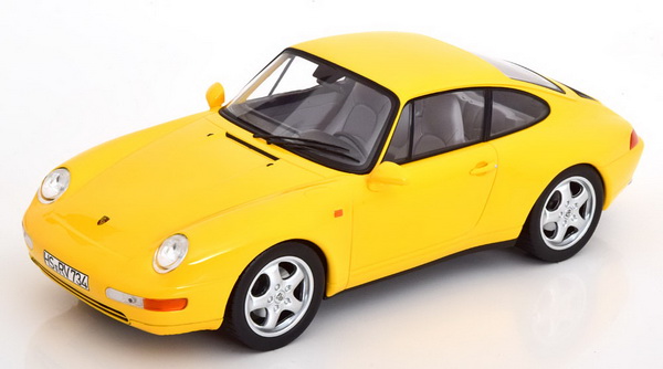 Porsche 911 (993) Carrera Coupe 1994 - yellow 187596 Модель 1:18