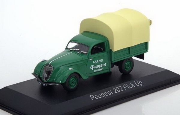 Модель 1:43 Peugeot 202 PickUp «Garage Peugeot» - green/creme