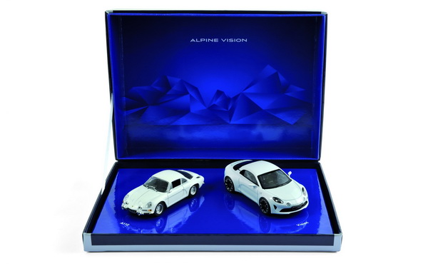 Модель 1:43 Alpine A110 1973 & Alpine Vision 2016 - white met (набор 2 модели)