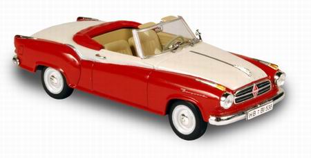 Модель 1:43 Borgward Isabella convertible - red white