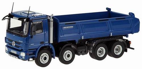 mercedes-benz actros mp3 8x4 with meiller dump truck - blue 741-20 Модель 1:50