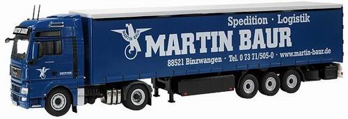 man tgx with curtainside trailer martin baur 848-04 Модель 1:50