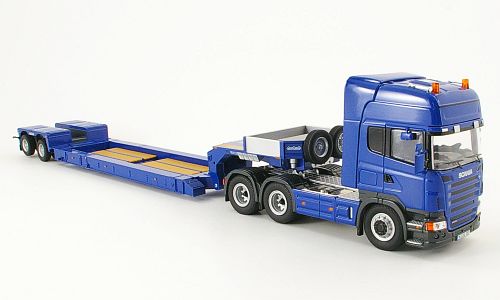 Модель 1:50 Scania R500 6x4 mit Nooteboom Pendel X 2-Achs / blue