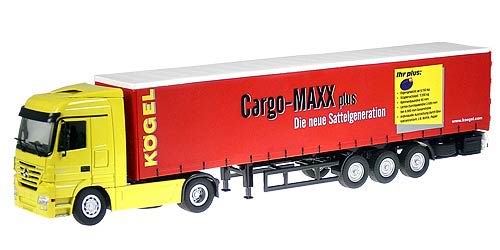Модель 1:50 Mercedes-Benz Actros Curtainside Semi Trailer-Kogel Cargo Maxx Plus