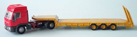 iveco fiat eurotech + pianale cometto - low loader truck - red/yellow OC01610 Модель 1:43