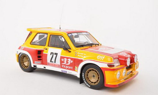 Модель 1:18 Renault 5 Maxi Turbo №27 Tour de Corse (Didier Auriol - Bernard Occelli)