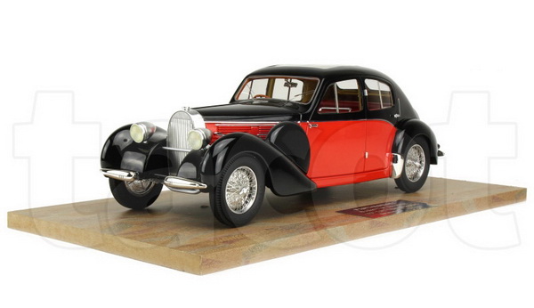 Модель 1:18 Bugatti T57 Galibier Panoramic Top - black/red (L.E.200pcs)