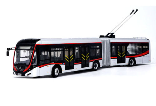 Модель 1:42 Yutong ZK5180A Dual-source trolleybus - silver