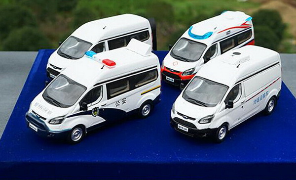 Ford Transit 2020 (набор из 4-х автомобилей: микроавтобус, фургон, скорая помощь, полиция)