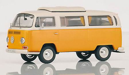 volkswagen t2-a camping with foldable roof - yellow 11331 Модель 1:43