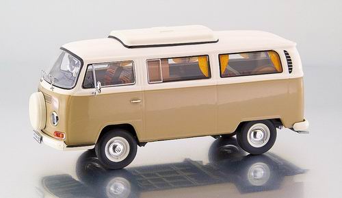 Модель 1:43 Volkswagen T2-a Camping with foldable roof - brown/cream